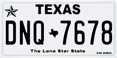 TX license plate DNQ7678