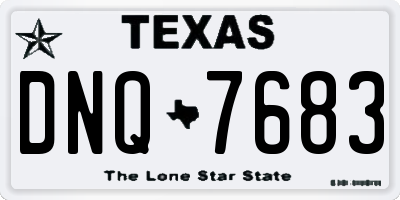 TX license plate DNQ7683