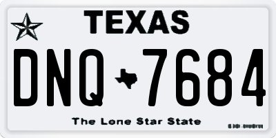 TX license plate DNQ7684