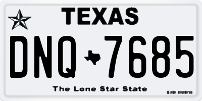 TX license plate DNQ7685