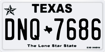 TX license plate DNQ7686