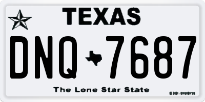 TX license plate DNQ7687