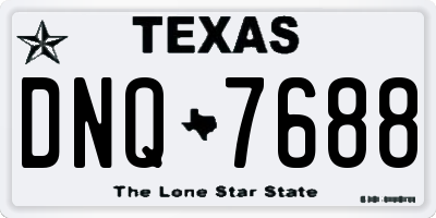 TX license plate DNQ7688