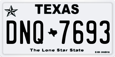 TX license plate DNQ7693