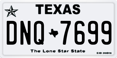 TX license plate DNQ7699