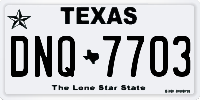 TX license plate DNQ7703