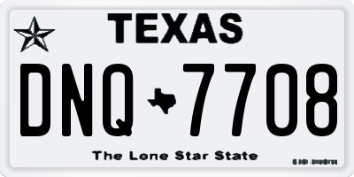 TX license plate DNQ7708