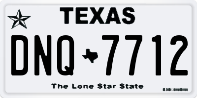 TX license plate DNQ7712