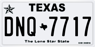 TX license plate DNQ7717