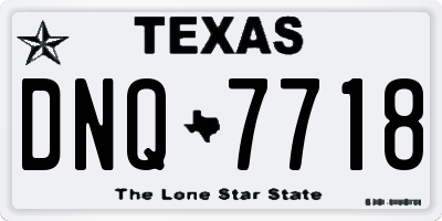 TX license plate DNQ7718
