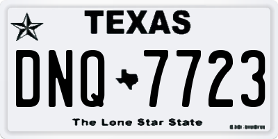 TX license plate DNQ7723