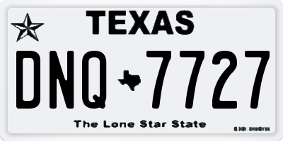 TX license plate DNQ7727
