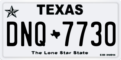 TX license plate DNQ7730