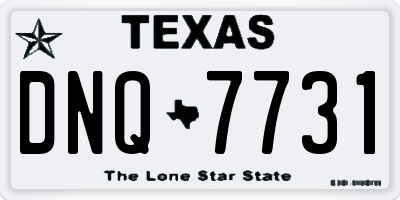 TX license plate DNQ7731
