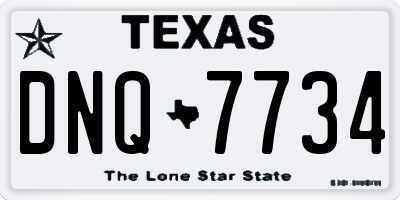 TX license plate DNQ7734