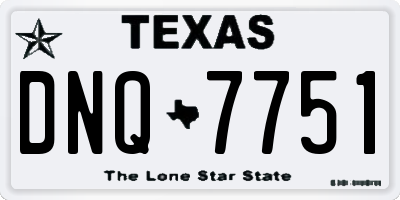 TX license plate DNQ7751