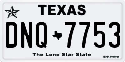 TX license plate DNQ7753