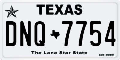 TX license plate DNQ7754