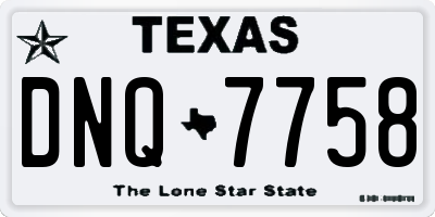 TX license plate DNQ7758