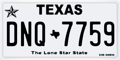 TX license plate DNQ7759