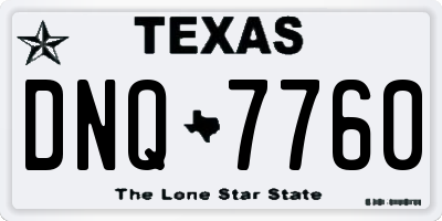 TX license plate DNQ7760