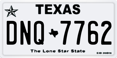 TX license plate DNQ7762