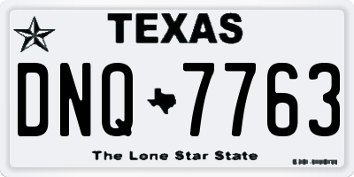 TX license plate DNQ7763