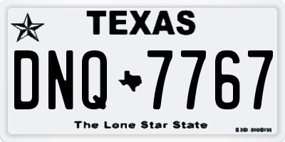 TX license plate DNQ7767