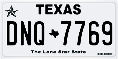 TX license plate DNQ7769