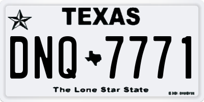 TX license plate DNQ7771