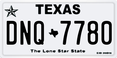TX license plate DNQ7780