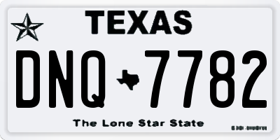 TX license plate DNQ7782