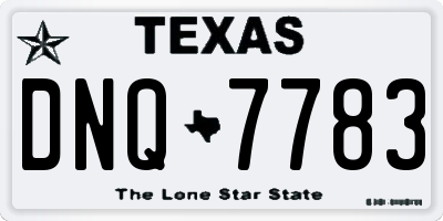 TX license plate DNQ7783