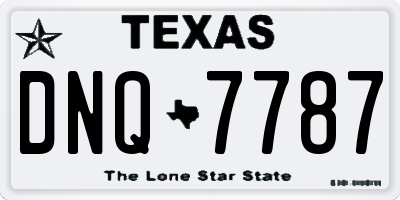 TX license plate DNQ7787