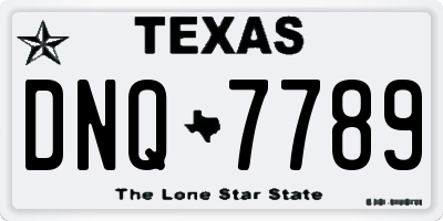 TX license plate DNQ7789