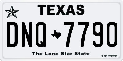 TX license plate DNQ7790
