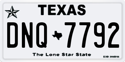 TX license plate DNQ7792