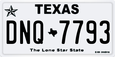 TX license plate DNQ7793