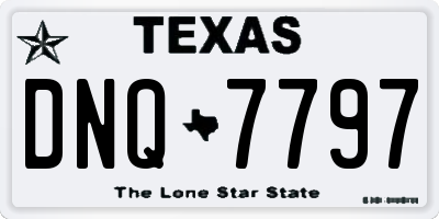 TX license plate DNQ7797