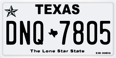 TX license plate DNQ7805