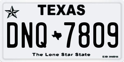 TX license plate DNQ7809