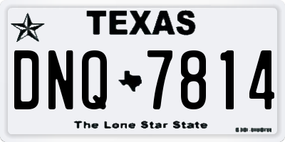 TX license plate DNQ7814