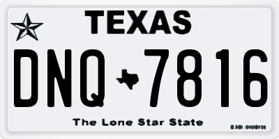 TX license plate DNQ7816