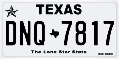 TX license plate DNQ7817
