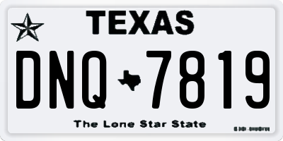 TX license plate DNQ7819