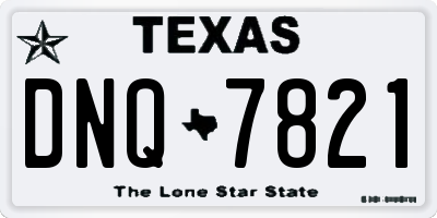 TX license plate DNQ7821