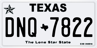TX license plate DNQ7822
