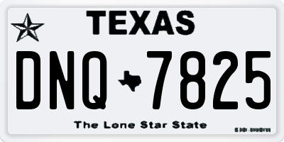 TX license plate DNQ7825