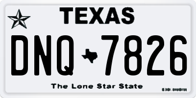 TX license plate DNQ7826