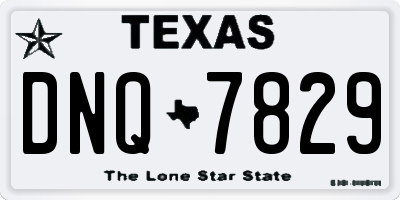 TX license plate DNQ7829